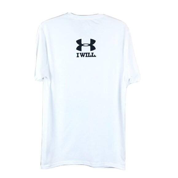 5 for $25 Under Armour Loose Fit Heat Gear I WILL Short Sleeve T-Shirt White NWT - Picture 1 of 8